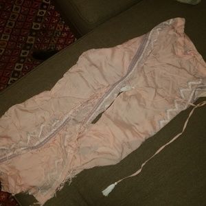 Embroidered pink lightweight pant - size S, NWOT